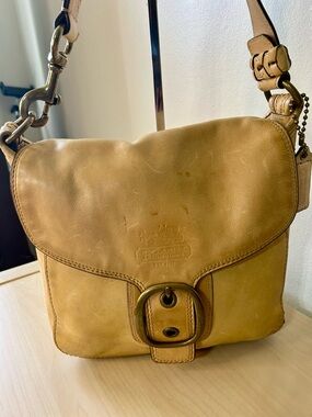 Coach Leather Bleeker Flap Tattersall Crossbody